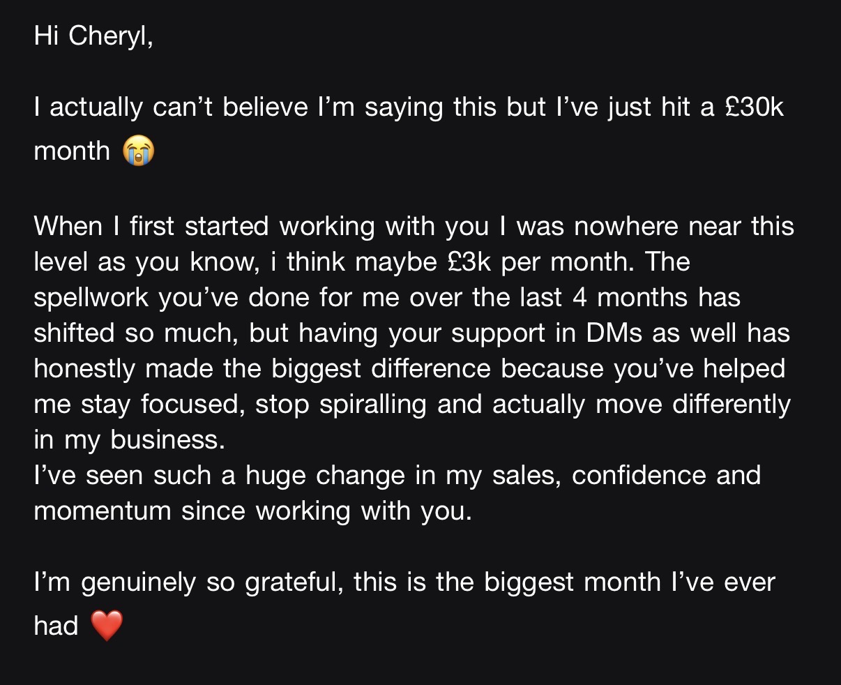 Original Goddess Energy client testimonial 2
